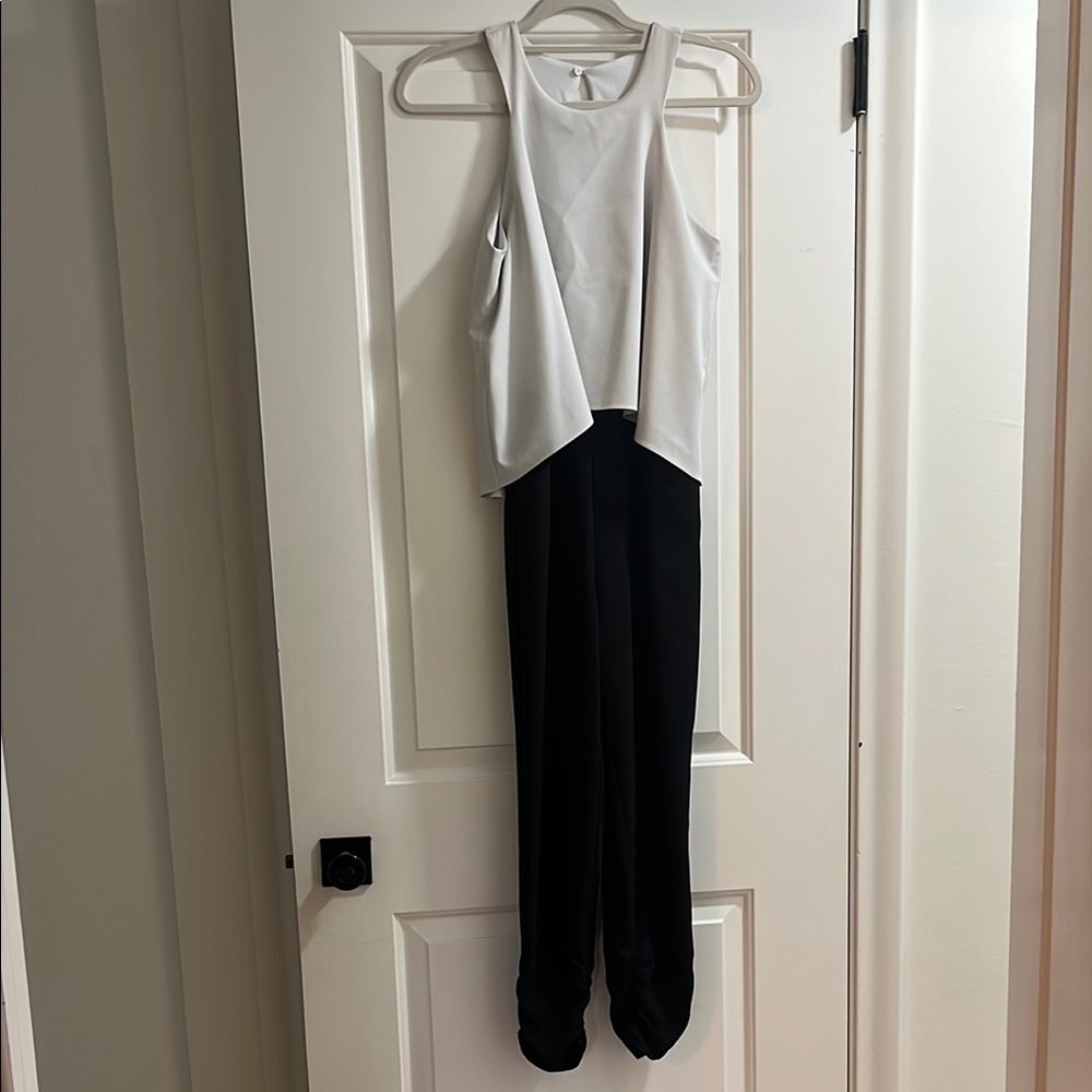 Design Lab Lord & Taylor Black and White Jumpsuit